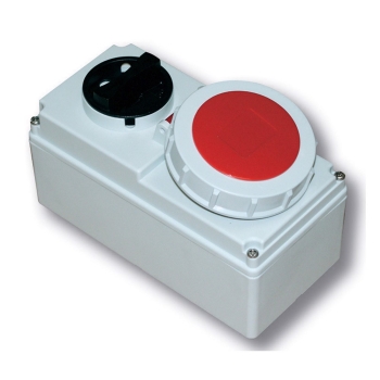 Ổ cắm công nghiệp kèm công tắc loại kín nước F61132-6 F61252-6 PCE