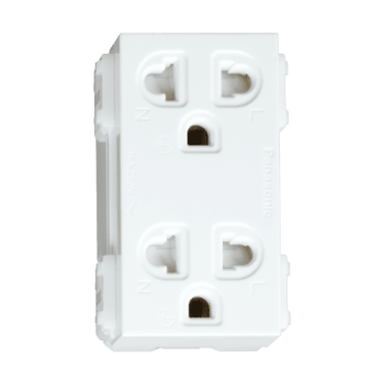 Ổ cắm đôi 3 chấu có màn che – Wide series